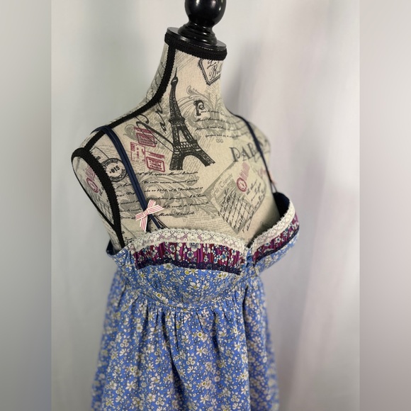 Liberty of London for Target Blue&Pink Floral Babydoll Top Lace detail size XL - Picture 7 of 15